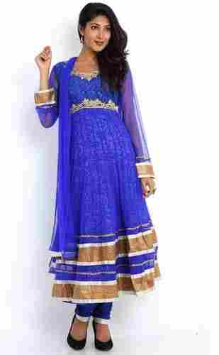 Salwar Kameez Anarkali Suit Blue Georgette