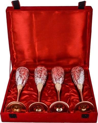 Silver Plating Brass Wine Glass Goblet Set With Gift Box