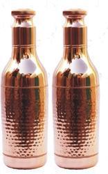 Veda Copper Hammered Water Bottle Set