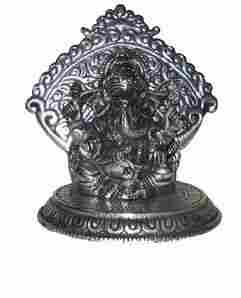 White Metal Ganesh Idol