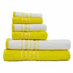 Spaces By Welspun Yellow And White Cotton Bath Towel Set