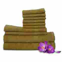 Welhome Snapshot 10 Pcs Cotton Towel Set - Golden