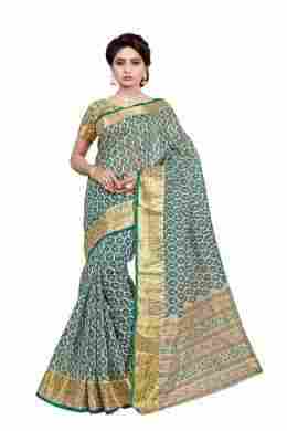 Green Traditional Wear Cotton Saree