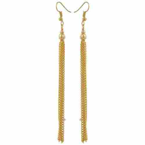 Gold Plated Designer Long Chain Earrings