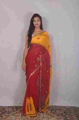 Hand Embroidered Saree with Blouse