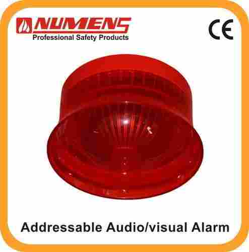 Red Addressable 24V 2-Wire Fire Alarm Strobe Light Audio/Visual Alarm Device