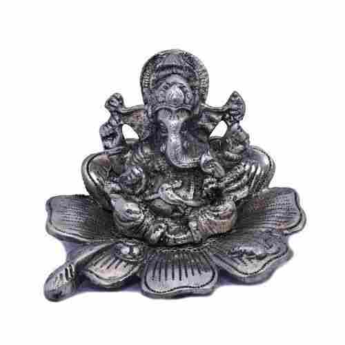 4 Inches Decorative Oxidised Metal Sinhasan Ganesh Ji