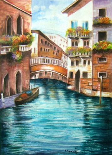 Cityscape Painting Medium: Water Color