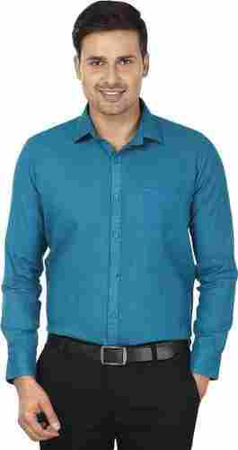 Mens Blue Linen Shirt