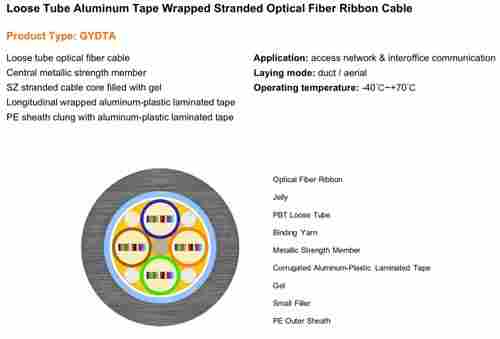 Loose Tube Aluminum Tape Wrapped Stranded Optical Fiber Ribbon Cable