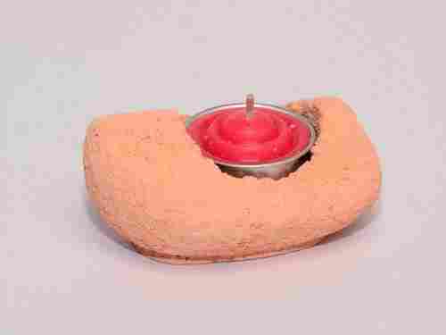 Concrete Candle Holder With Scented Candle 103 Orange