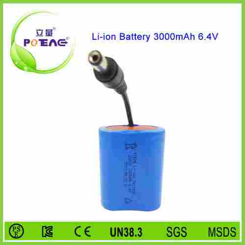 6 4v lifepo4 battery pack rechargeable 6 4v 3000mah
