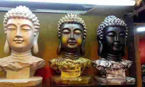 Gautam Buddha Brass Statue Face With Stand