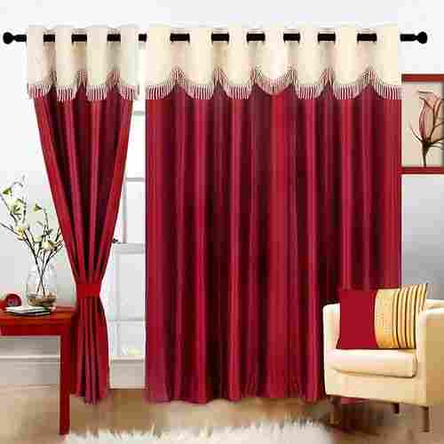 Polyester Maroon Solid Long Door Curtain