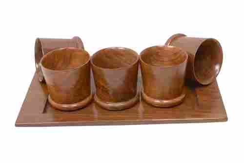 Wooden Tea Cup Set