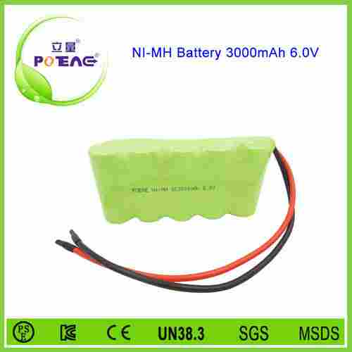 Rechargeable 6V 3000Mah Nimh Battery Pack