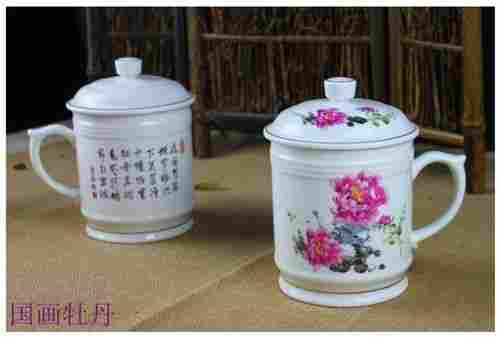 Chinese Painting Peony Tea Cup