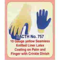 Gauge Yellow Seamless Knitted Liner Latex Glove