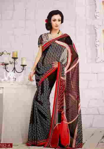 Georgette Sari With Art Silk Blouse