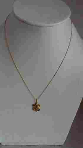 Plain Gold Chain With Gold Ganesh Pendent