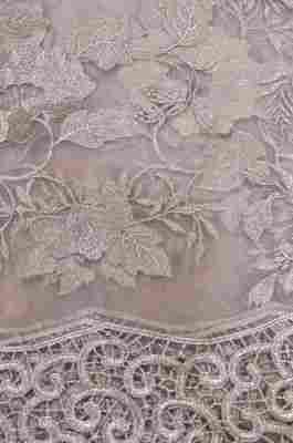 Net Embroidery Fabric With Jari