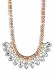 Rose Gold Coloured/Crystal/Pearl Necklace