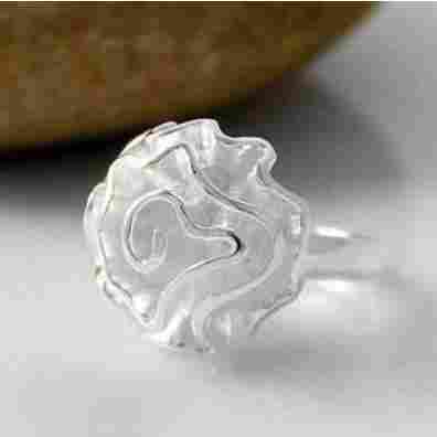 Hollow out Rose Flower Silver Plated Ring