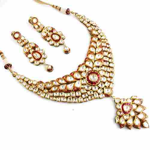Ruby Kundan Necklace Set