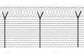 Vector Barbed Wire Fence
