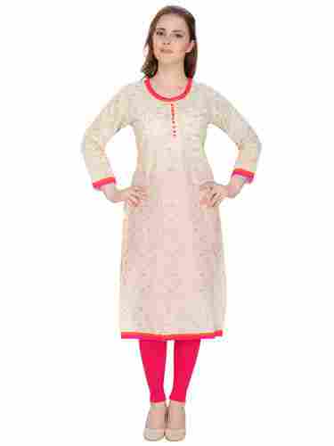 Swagg Cream And Golden Stylish Kurti