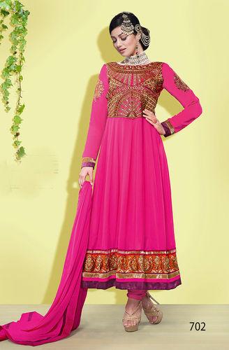 Pink Anarkali Dress Material