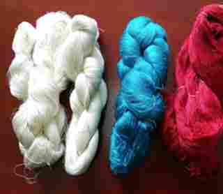 Hand spun thrown silk yarn
