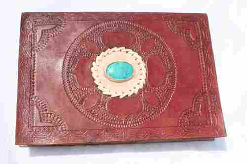 Leather Center Stone Diary