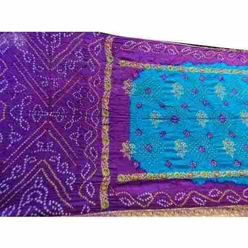 Bandhani Embroidery Silk Saree