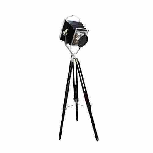Chrome Search Light With Black Tripod Stand