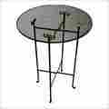 Clear Glass Top Folding Round Table