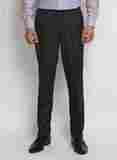 Charcoal Grey Houndstooth Slim Fit Men'S Trouser