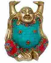 Stone Work Brass Laughing Buddha Statues