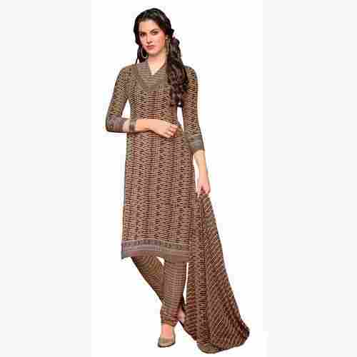 Brown UnStitched Salwar Suit Dress Material
