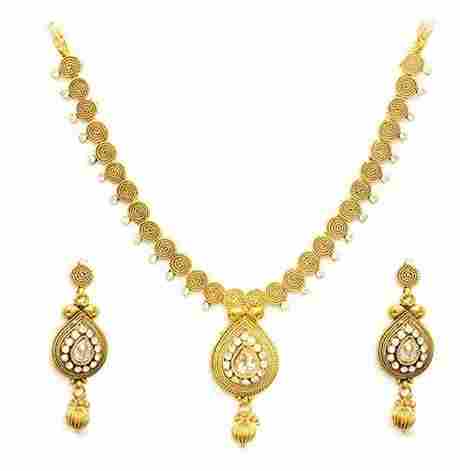 YouBella Antique Kundan Traditional Temple Necklace Set for Women