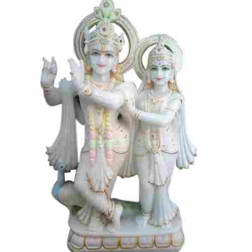 Radha Krishna white Marble Statue