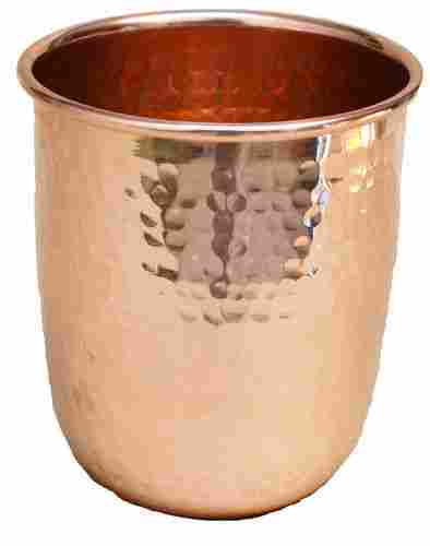Copper Hammered Round Glass