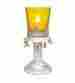 Glass Candle Votive With Silver Stand - Yellow