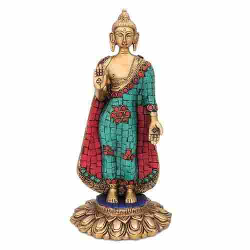 Lord Buddha Standing Statue With Stone Finish