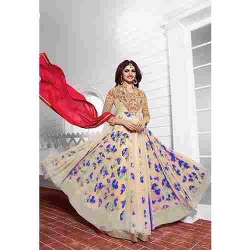 Bollywood Designer Blue Colored Georgette Anarkali Salwar Suit