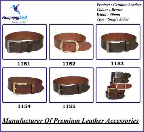 Genuine Leather Single Sided Brown Belt