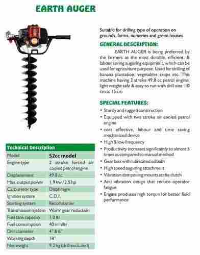Earth Auger 52CC with Bit