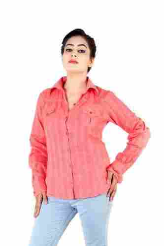 Full Sleeves Cotton Red Silver Line Shirt