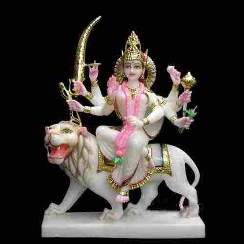 Durga Ji White Marble Statue