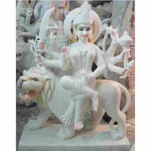 Durga White Marble Statue
